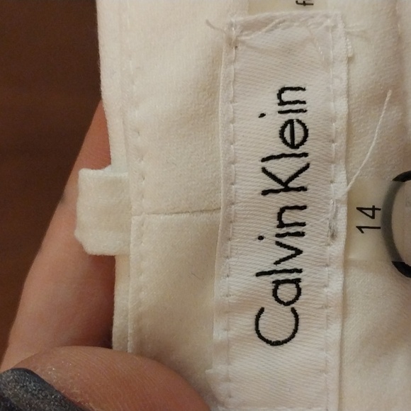 CALVIN KLIEN BRAND WHITE STRETCHY STRAIGHT LEG pants size 12 - Picture 13 of 17